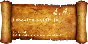 Lebovits Aglája névjegykártya